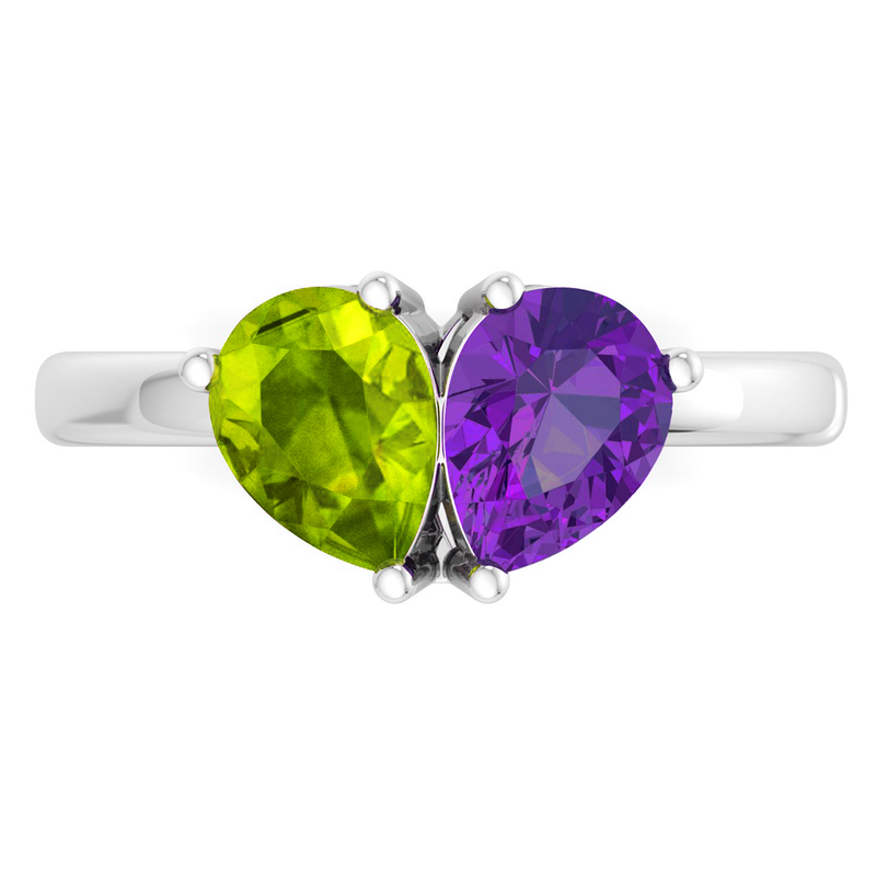 Martha Stewart 2ctw. Peridot & Amethyst Two Stone Ring In Sterling Silver image number null